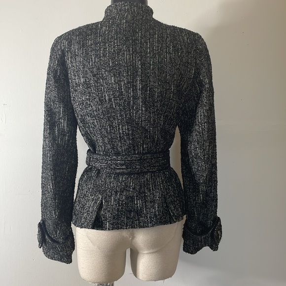 Anne Fontaine Tweed Zip Up Jacket Pockets Size 38 US 4 - Picture 7 of 13